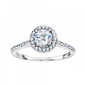 Rm1301r-14k White Gold Round Cut Halo Diamond Engagement Ring