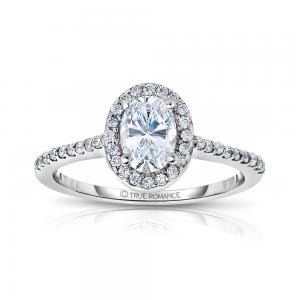 Rm1301v-14k White Gold Oval Cut Halo Diamond Engagement Ring