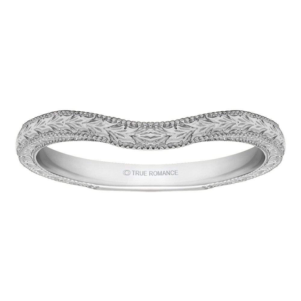 Rm1316-14k White Gold Round Cut Diamond Vintage Style Engagement Ring
