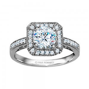 Rm1318r-14k White Gold Vintage Engagement Ring
