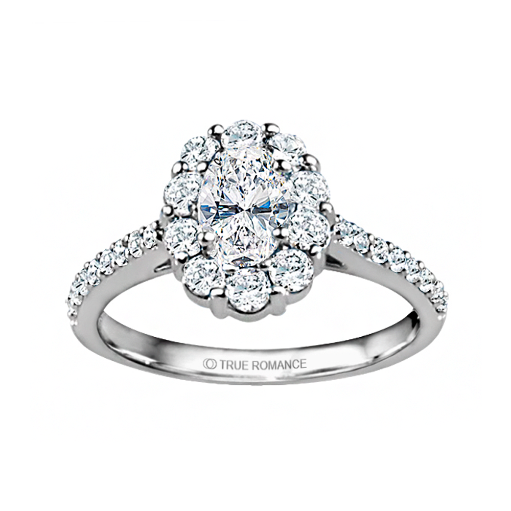Rm1381v-14k White Gold Oval Cut Halo Diamond Engagement Ring