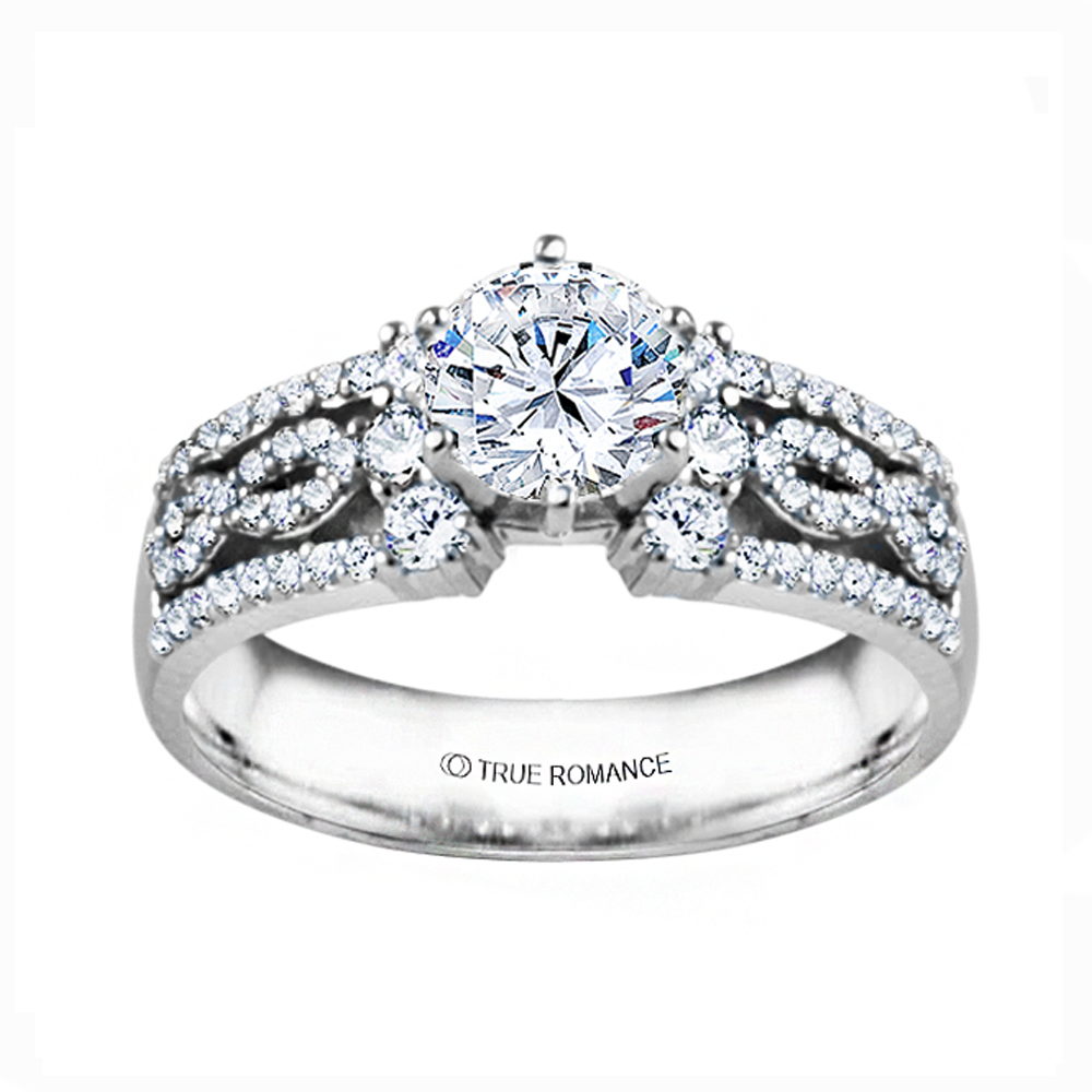 Rm1386-14k White Gold Infinity Engagement Ring