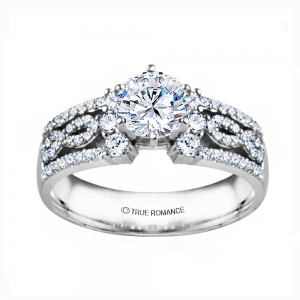 Rm1386-14k White Gold Infinity Engagement Ring