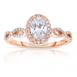Rm1390vrs -14k Rose Gold Oval Cut Halo Diamond Infinity Engagement Ring