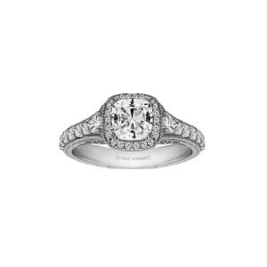 Cushion Cut Halo Diamond Vintage Engagement Ring