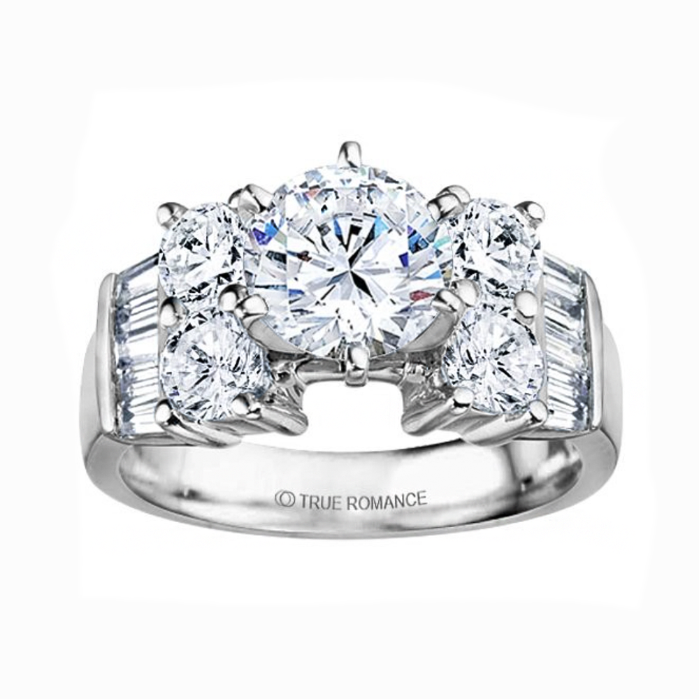 Rm387-14k White Gold Classic Engagement Ring