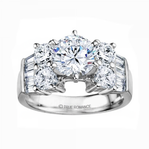 Rm387-14k White Gold Classic Engagement Ring
