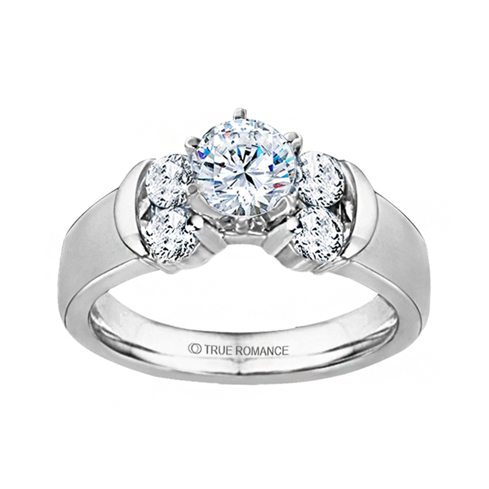 Rm464-14k White Gold Engagement Ring From Nostalgic Collection