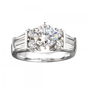 Rm509-14k White Gold Classic Engagement Ring