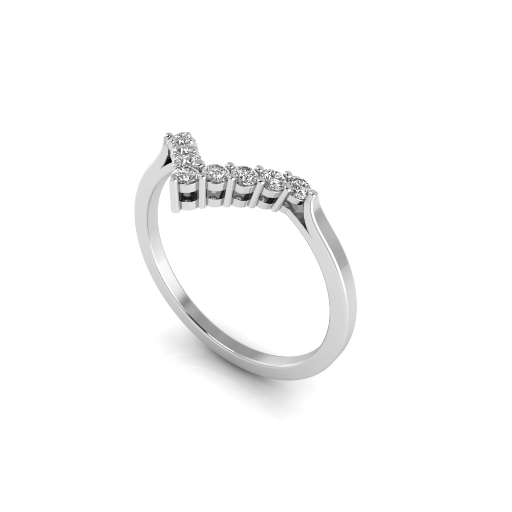 V Shaped Prong Set Tiara Band