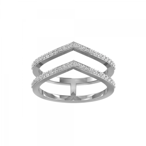 Chevron Twin Tiara Ring