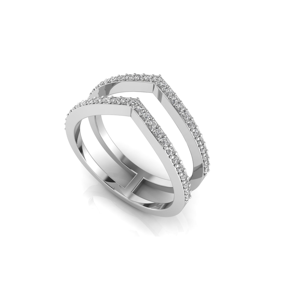Chevron Twin Tiara Ring