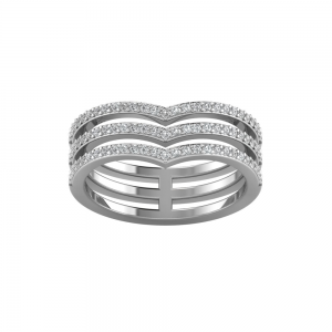 Triple Chevron Tiara Ring