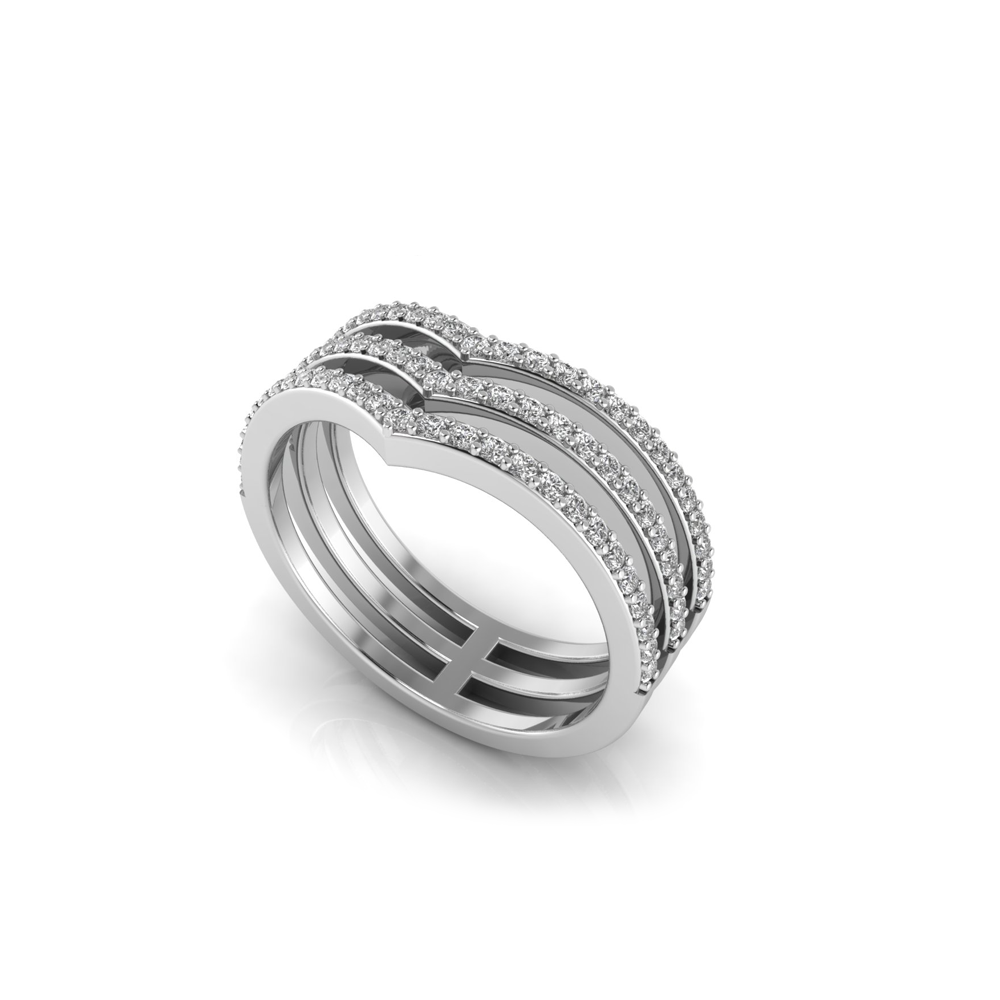 Triple Chevron Tiara Ring