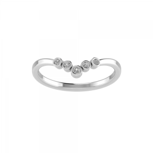 V Shaped Bezel 5 Stone Tiara Band