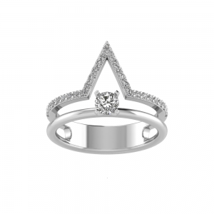 V Shaped Band and Solitaire Diamond Set