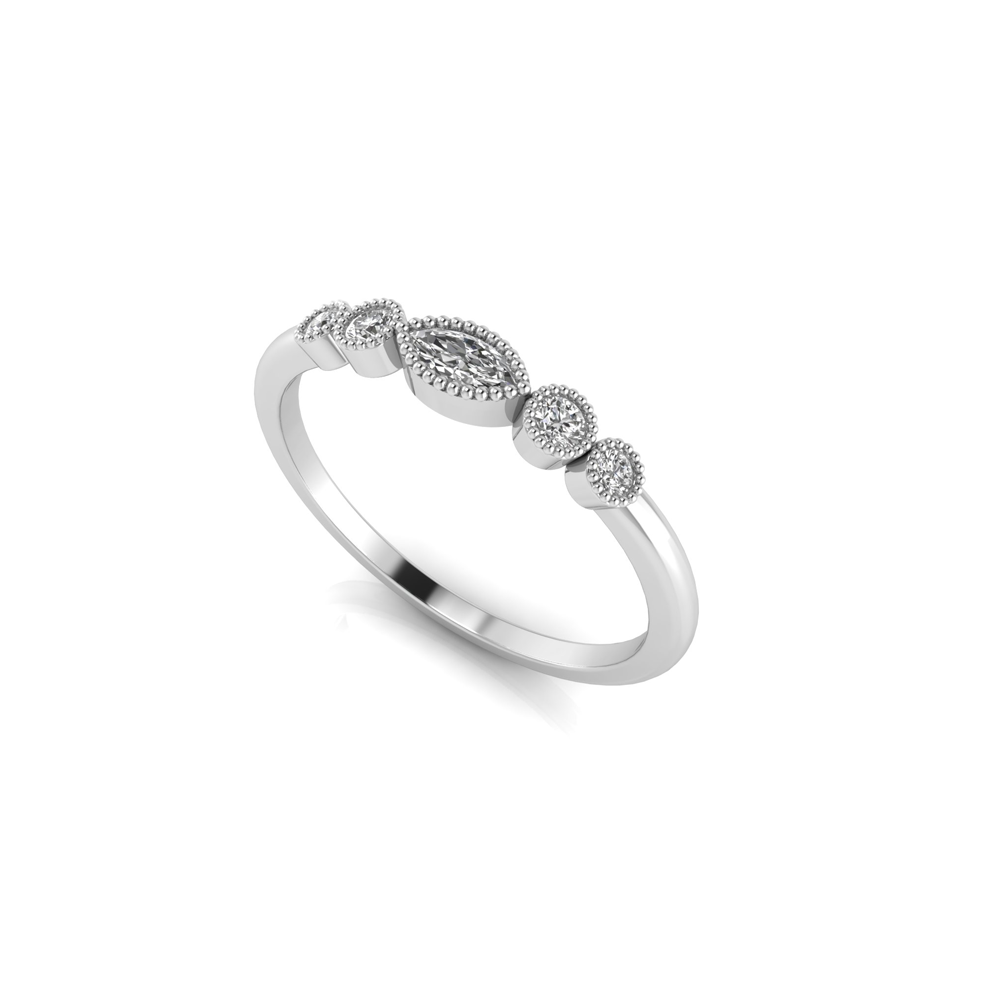 Diamond Eye Millgrain Tiara Band