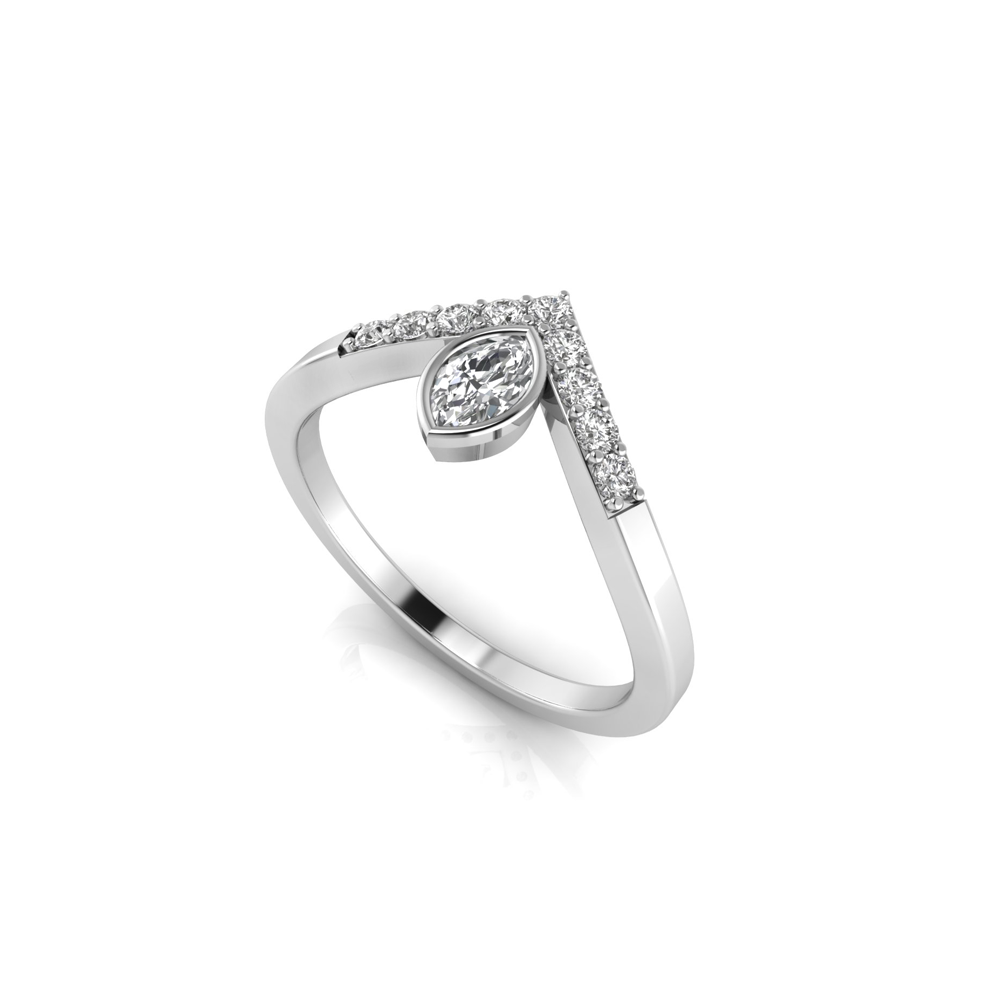 Large Marquise V Tiara Ring