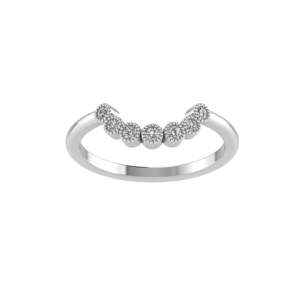 Roman Arch Millgrain Seven Stone Tiara Band
