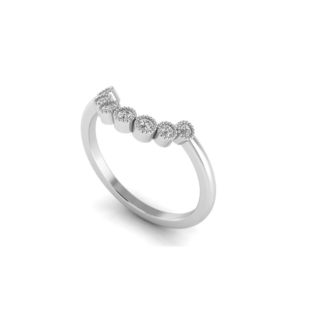 Roman Arch Millgrain Seven Stone Tiara Band