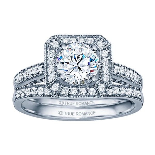 Rm1318r-14k White Gold Vintage Engagement Ring