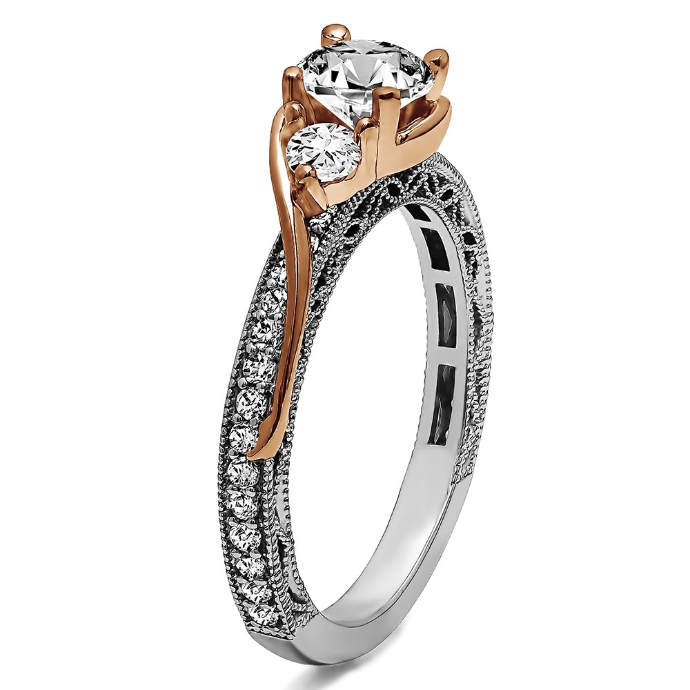Round Cut Diamond Vintage Style Engagement Ring