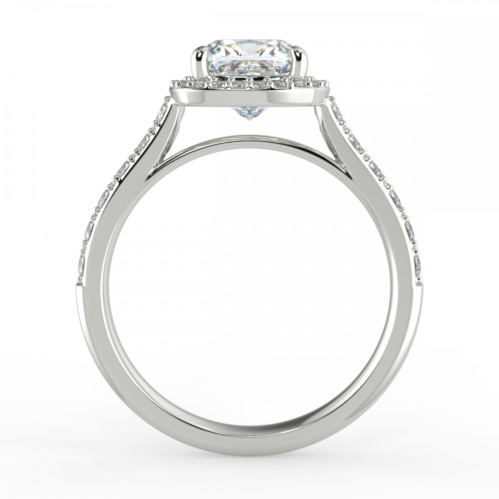Pave Halo Engagement Ring