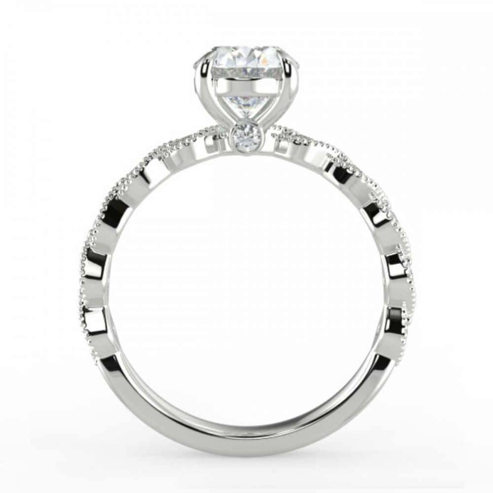 Round Traditional Suprise Diamond Engagement Ring