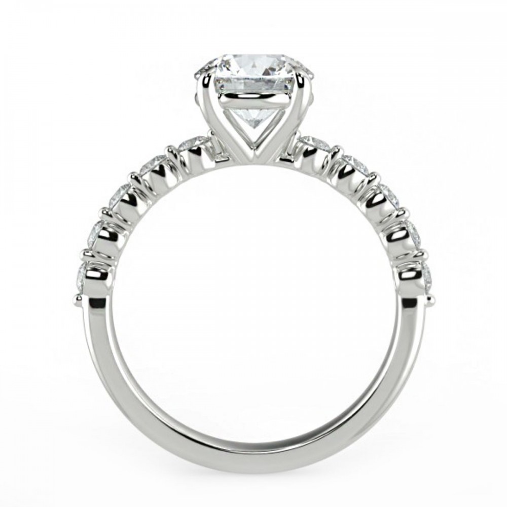 Round No Accent Bezel Share Pronng  Engagemnt Ring