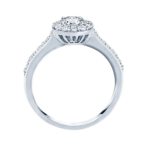 Rm1058-14k White Gold Round Cut Halo Diamond Engagement Ring