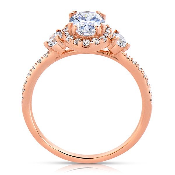 Rm1345vrs-14k Rose Gold Oval Cut Halo Diamond Engagement Ring