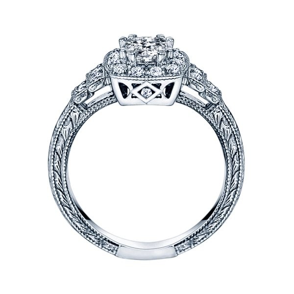 Rm1360cu -14k White Gold Cushion Cut Halo Diamond Vintage Engagement Ring