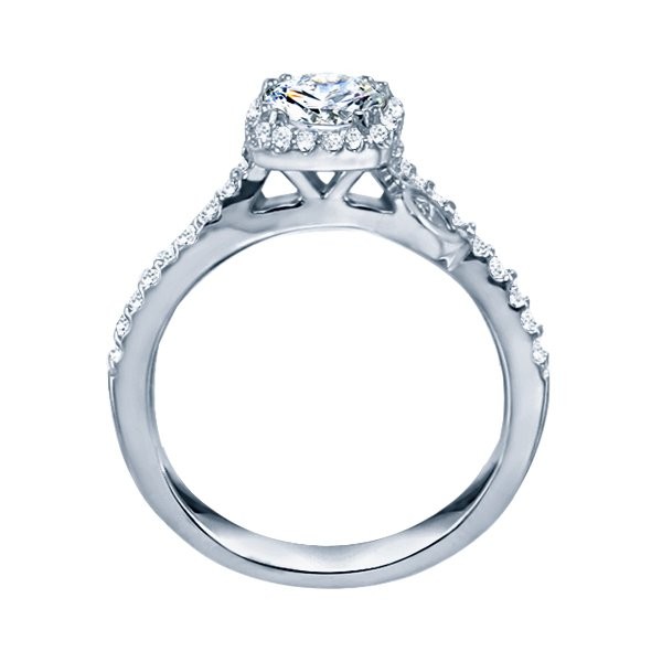 Rm1407r-14k White Gold Halo Engagement Ring
