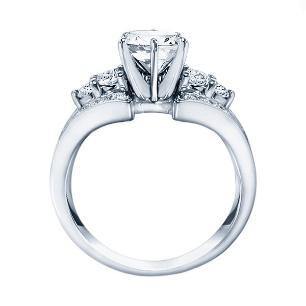 Rm921 -14k White Gold Classic Engagement Ring