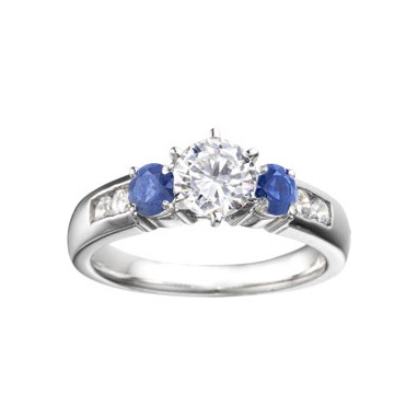 Diamond and Saphire Engagement Ring