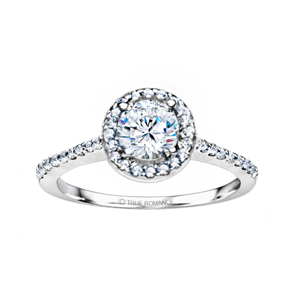 Rm1301r-14k White Gold Round Cut Halo Diamond Engagement Ring