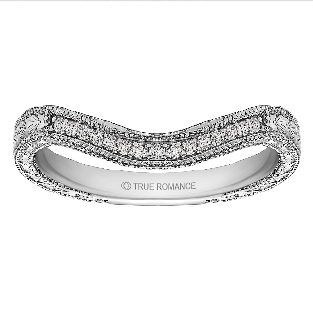 Rm1360r -14k White Gold Round Cut Halo Diamond Vintage Engagement Ring