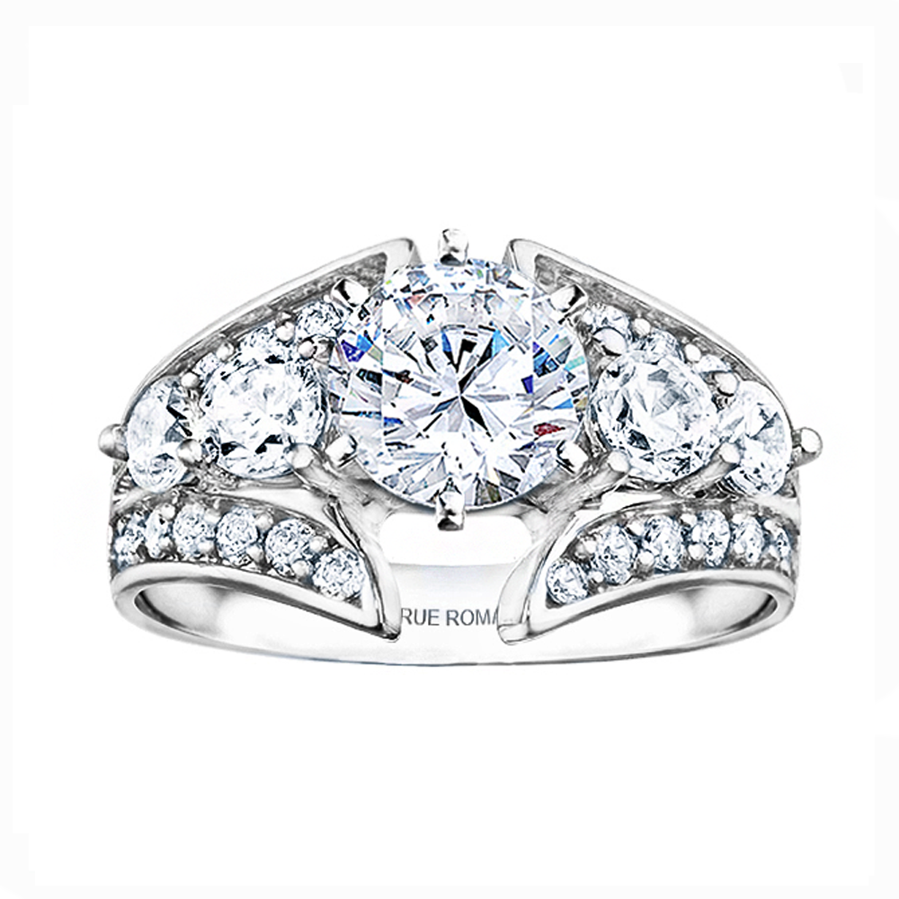 Rm921 -14k White Gold Classic Engagement Ring