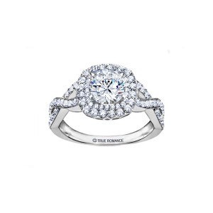 RM1354K Round Diamond Infinity/Halo Engagement Ring