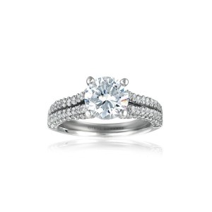 Rm996-14k White Gold Engagement Ring From Nostalgic Collection