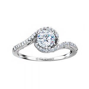 Rm1159-14k White Gold Vintage Engagement Ring
