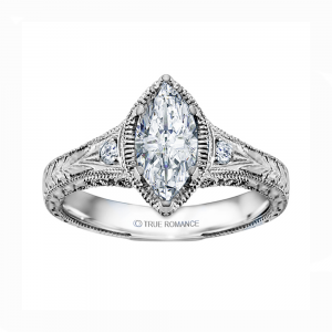 Rm1316m-14k White Gold Vintage Engagement Ring
