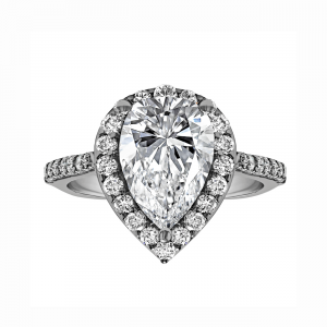RM1382G82 - Pear Shape Halo Engagement Ring