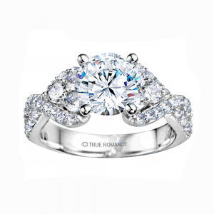 Rm985-14k White Gold Infinity Engagement Ring