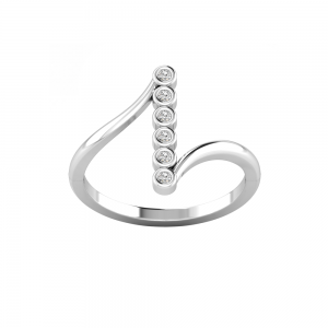 Vertical Six Stone Bezel Diamond Ring
