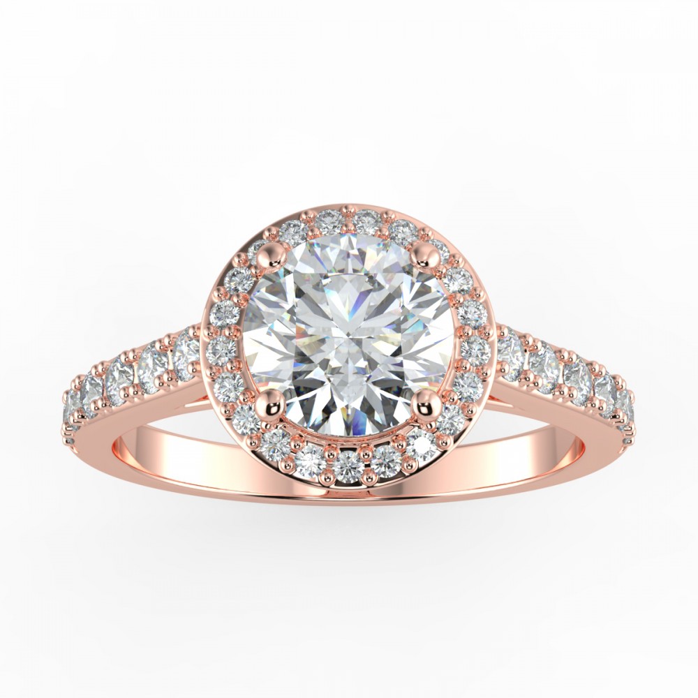 Pave Halo Engagement Ring