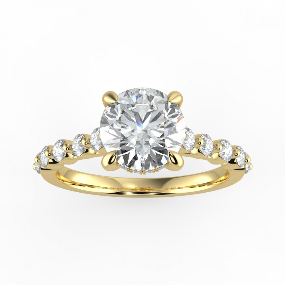 Bezel Share Pronng  Engagemnt Ring