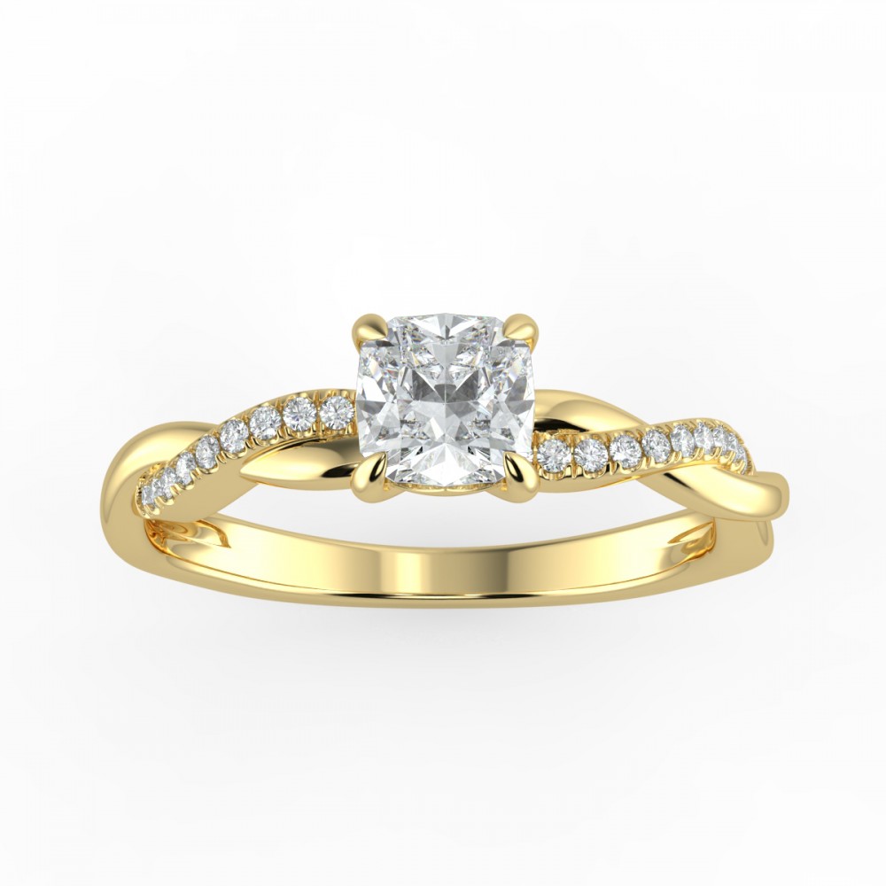 Cushion Pave  Engagemnt Ring