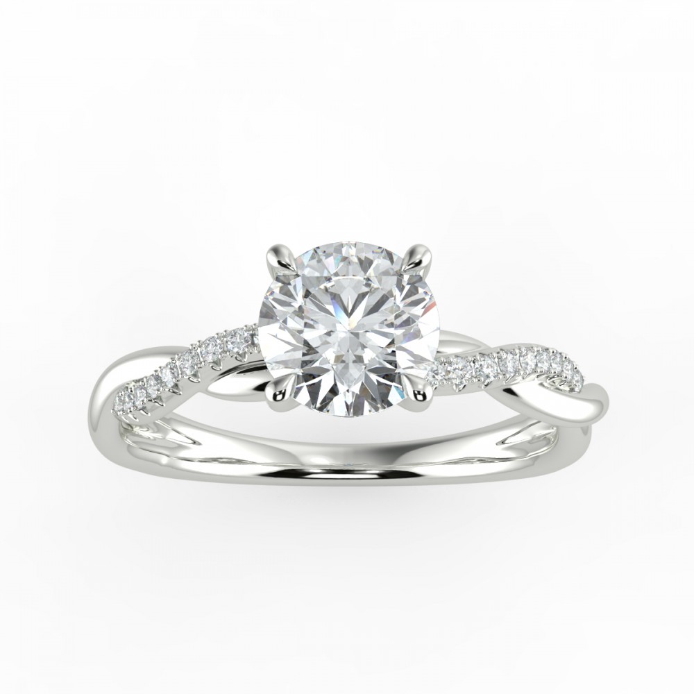 Round Pave  Engagemnt Ring