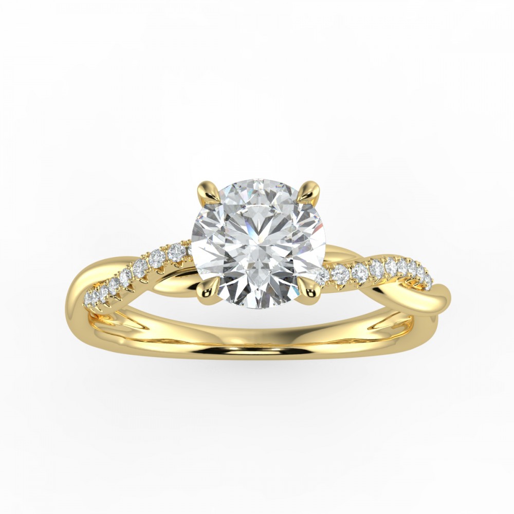 Round Pave  Engagemnt Ring